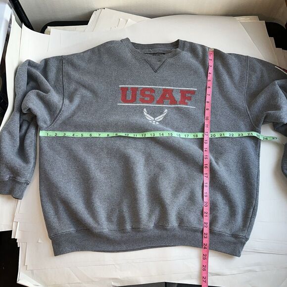 Vintage Big Cotton Gear For Sports USAF Air Force Gray Men’s Crewneck Sweatshirt - Picture 7 of 8